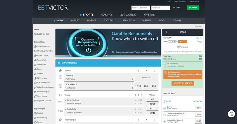 BetVictor Bookmaker site